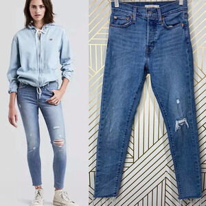 Levi’s‎ Wedgie Fit Skinny Jeans Distressed Blue